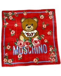 Moschino - Accessoires ,Rood ,Wol Logo Orsetto Sjaal - Lyst