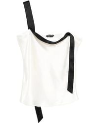 Tom Ford - Zijden Satijnen Camisole Top Met Smokingband - Lyst