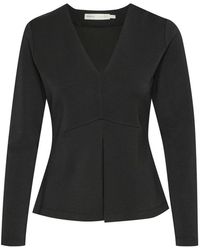 Inwear - Zwarte Longsleeve V-Hals Top - Lyst