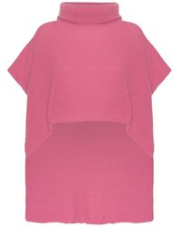 American Dreams - Roze Mouwloze Rolnek Poncho - Lyst