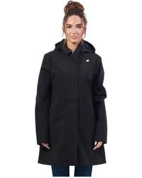 K-Way - Zwarte Trenchcoat Waterdicht Winddicht - Lyst