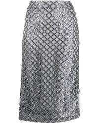 FEDERICA TOSI - Pailletten Midi Rok Met Satijnen Voering - Lyst