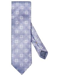 Eton - Blumige seide hellblau krawatte - Lyst
