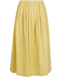 Ottod'Ame - Rokken ,Geel ,Katoen Cotton Midi Rok - Lyst