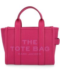 Marc Jacobs - The leather small tote bag in fuchsia - Lyst