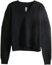 Rick Owens - Truien & Vesten ,Zwart ,Wol Tommy V-Neck Sweater - Lyst