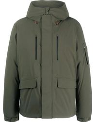 Save The Duck - Groene Gewatteerde Jas Met Capuchon - Lyst