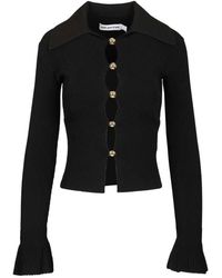 Self-Portrait - Truien & Vesten ,Zwart ,Polyester Cardigan Met Knoopversiering - Lyst