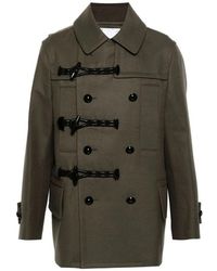Sacai - Jassen ,Groen ,Wol Double-Breasted Jas - Lyst