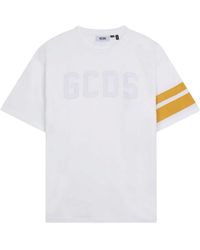 Gcds - Tops ,Wit ,Katoen Logo Regular Loose Ss T-Shirt - Lyst