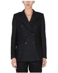 REMAIN Birger Christensen - Jassen ,Zwart ,Wol Katalin Double-Breasted Blazer - Lyst