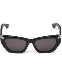 McQueen - Accessoires ,Zwart ,Zwarte Geometrische Zonnebril Met Gerookte Lenzen - Lyst