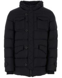 Herno - Jassen ,Zwart ,Nylon Ganzen Dons Gevoerde Jas - Lyst