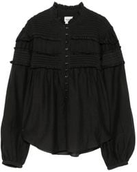 Isabel Marant - Overhemden ,Zwart ,Katoen Doane Top - Lyst