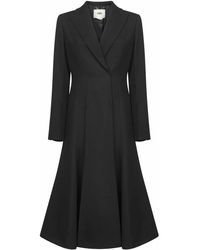 Fendi - Jassen ,Zwart ,Wol Zwarte Wol Peplum Jas - Lyst