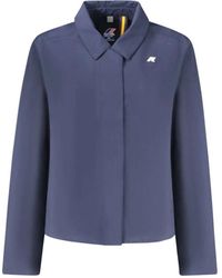 K-Way - Blaue Polyesterjacke & Mantel - Lyst