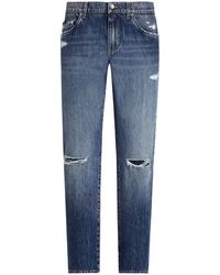 Dolce & Gabbana - Classic Cotton Jeans With Distressed Details - Lyst