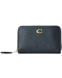 COACH - Accessoires ,Zwart ,Leer Essentiële Kleine Kaarthouder Met Rits - Lyst