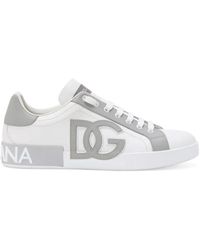 Dolce & Gabbana - Weiße low-top-sneakers mit dg-patch - Lyst