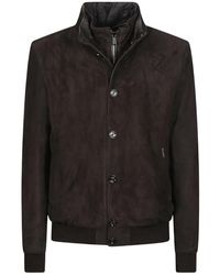 Moorer - Jassen ,Bruin ,Leer Janos-Ur Bomberjack - Lyst