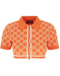 Gucci - Gg Cotton Jacquard Cropped Cardigan - Lyst