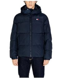 Tommy Hilfiger - Blaue polyesterjacke herbst/winter kollektion - Lyst