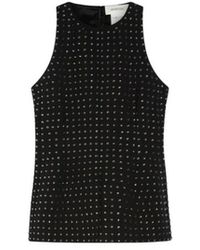 Sportmax - Tops ,Zwart ,Mouwloze Top Met Kristallen Versiering - Lyst
