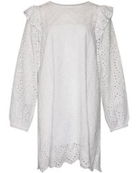 Tiffany & Co. - Kleedjes ,Wit ,Witte Midi Lange Mouw Jurk - Lyst