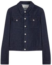 Lanvin - Logo Denim Jacket - Lyst