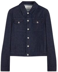 Lanvin - Jassen ,Blauw ,Denim Sci-Fi Print Denim Jas - Lyst