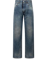 Maison Margiela - Jeans straight leg strappati - Lyst