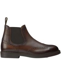 Doucal's - Leder beatles knöchelstiefel | dunkelbraun - Lyst