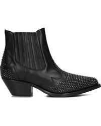 Stefano Lauran - Schwarze Leder Stiefeletten - Lyst