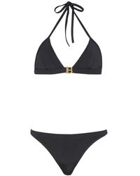 Balmain - Triangel-Bikini Mit Logo - Lyst