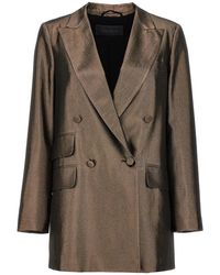 Max Mara - Jassen ,Bruin ,Leer Edro Blazer - Lyst
