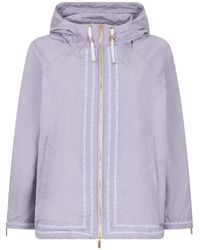 Moorer - Jassen ,Paars ,Polyester Lichtgewicht Jas Met Capuchon - Lyst