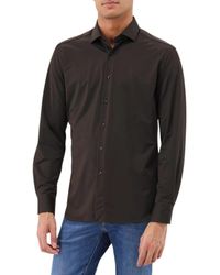 Xacus - Overhemden ,Bruin ,Bruin Active Tailor Fit Overhemd - Lyst