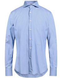 Aquascutum - Camicia blu in cotone vestibilità regular - Lyst