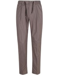 Herno - Broeken ,Bruin ,Katoen Lichte Katoenen Stretch Broek - Lyst
