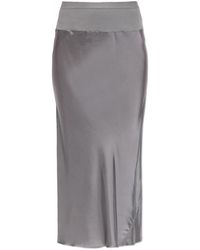 Rick Owens - Rokken ,Grijs ,Rok Met Coltrui En Elastische Tailleband - Lyst