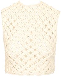 Alaïa - Handgeknoopte Top - Lyst