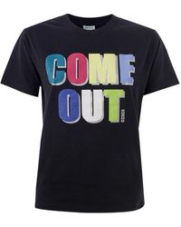 KENZO - Es Baumwoll-T-Shirt mit Multicolor Come Out Print - Lyst