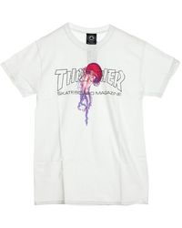 Thrasher - Tops ,Wit ,Katoen Zwarte Tee Korte Mouw Crew Neck - Lyst