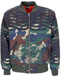 Propaganda - Jassen ,Veelkleurig ,Polyester Camo Bomberjack Met Geribbelde Details - Lyst