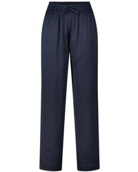 Samsøe & Samsøe - Broeken ,Blauw ,Shiny Sahelena Wide Leg Broek - Lyst