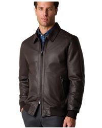Brooks Brothers - Leather Bomber Jacket - Lyst