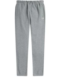 Fred Perry - Broeken ,Grijs ,Katoen Sportieve Katoenen Joggingbroek Met Elastische Tailleband - Lyst