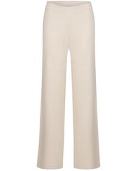 P.A.R.O.S.H. - Broeken ,Wit ,Gebreide Broek Met Elastische Tailleband - Lyst