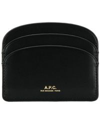 A.P.C. - Accessoires ,Zwart ,Leer Demi-Lune Kaarthouder - Lyst