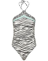 MC2 Saint Barth - Badmode ,Veelkleurig ,Meryem Foulard Bandeau One Piece Swimsuit - Lyst